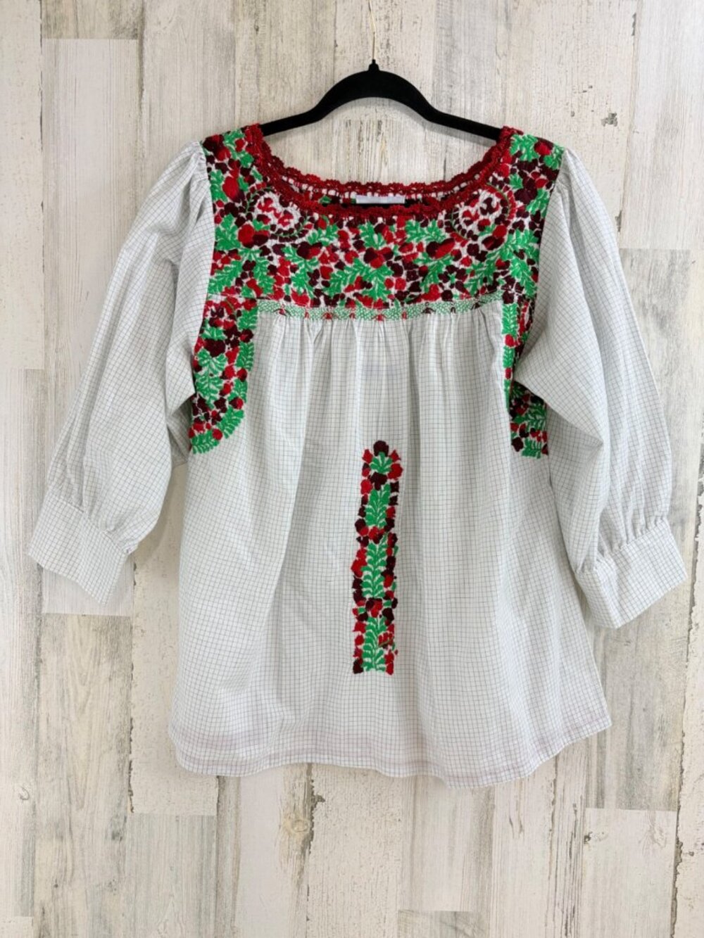 Mi Golondrina Sz S Camelia Red Green Top NWT